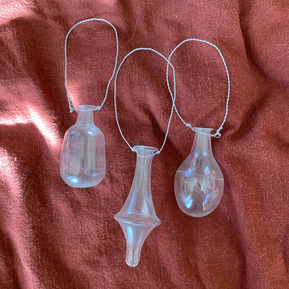 Boho Hand Blown Glass Hanging Vases